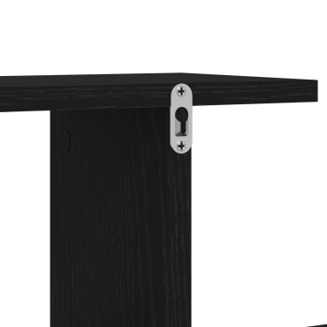 vidaXL Τοίχου Ράφα TV Μαύρη Βελανιδιά 125x18x23cm Επεξεργασμένο Ξύλο