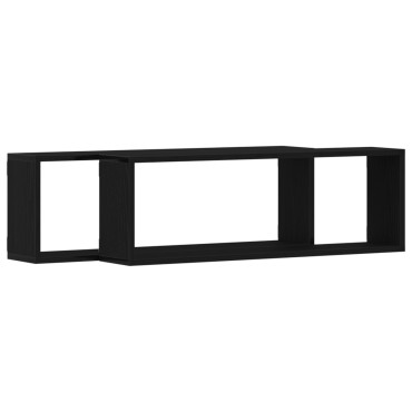 vidaXL Ράφια Τοίχου - Σετ 2, Μαύρη Δρυς, 80x15x26 cm Κατασκευασμένα από Επεξεργασμένο Ξύλο 1 τεμ.