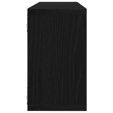 vidaXL Ράφια Τοίχου - Σετ 2, Μαύρη Δρυς, 80x15x26 cm Κατασκευασμένα από Επεξεργασμένο Ξύλο 1 τεμ.