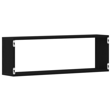vidaXL Ράφια Τοίχου - Σετ 2, Μαύρη Δρυς, 80x15x26 cm Κατασκευασμένα από Επεξεργασμένο Ξύλο 1 τεμ.