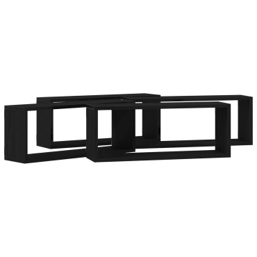 vidaXL Ράφια Τοίχου 4 τεμ. Μαύρη Οξυά 60x15x23cm