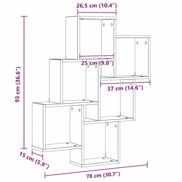 vidaXL Ράφι Τοίχου Επιτοίχιο Μαύρη Οξυά 78x15x93 εκ 1 τεμ.