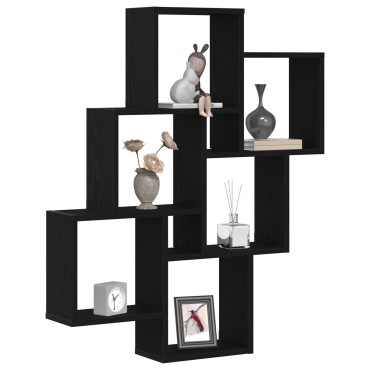 vidaXL Ντουλάπι Τοίχου Μαύρη Δρυς 78x15x92cm Φτιαγμένο από Ξύλο 1 τεμ.