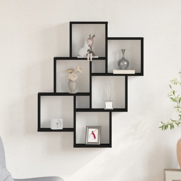 vidaXL Ντουλάπι Τοίχου Μαύρη Δρυς 78x15x92cm Φτιαγμένο από Ξύλο 1 τεμ.
