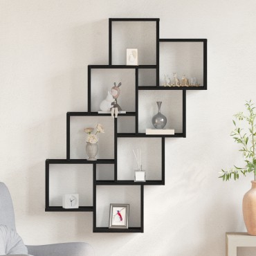 vidaXL Τοίχος Ντουλάπι Μαύρης Δρυς 90x15x119,5cm Επεξεργασμένο Ξύλο