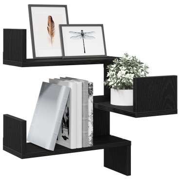 Ράφι Γωνίας vidaXL Μαύρο Δρυς 40x40x49,5cm Ξύλο επεξεργασμένο