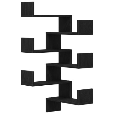 vidaXL Ράφια 2 τεμ. Μαύρη Δρυς 40x40x49,5cm Επεξεργασμένο Ξύλο
