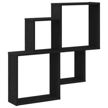 vidaXL Ντουλάπα Τοίχου Μαύρο Δρυς 80x15x78,5cm Από Επεξεργασμένο Ξύλο