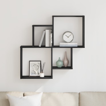 vidaXL Ντουλάπα Τοίχου Μαύρο Δρυς 80x15x78,5cm Από Επεξεργασμένο Ξύλο