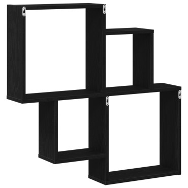 vidaXL Ντουλάπα Τοίχου Μαύρο Δρυς 80x15x78,5cm Από Επεξεργασμένο Ξύλο
