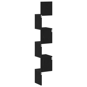 vidaXL Γωνιακό Ράφι Μαύρη Δρυς 20x20x127,5cm Επεξεργασμένου Ξύλου