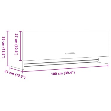 Ντουλάπα vidaXL Μαύρη Βελανιδιά 100x32,5x35cm από επεξεργασμένο ξύλο 1 τεμ.