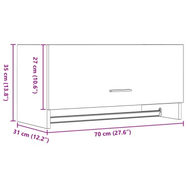 ντουλάπα vidaXL Μαύρο Δρυ 70x32,5x35cm από Ξύλο