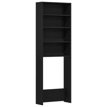 vidaXL Ντουλάπα Πλυντηρίου Μαύρη Βελανιδιά 64x24x190 εκ Επεξεργασμένο Ξύλο