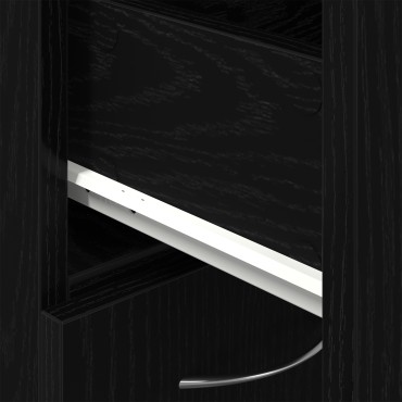 vidaXL Ντουλάπα Μπάνιου Μαύρη Δρυς 25x25x170cm από Επεξεργασμένο Ξύλο