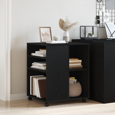 vidaXL Κάβα Αποθήκευσης Μαύρη Βελανιδιά 60x53x72,5cm Επεξεργασμένο Ξύλο