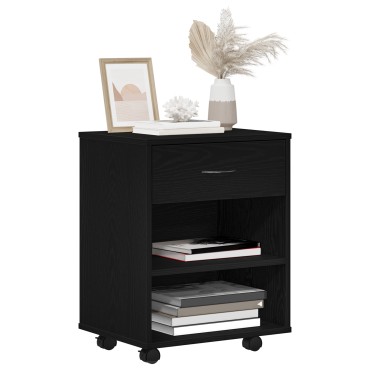 vidaXL Κυλιόμενος Ντουλάπι Μαύρη Δρυς 46x36x59cm Επεξεργασμένο Ξύλο