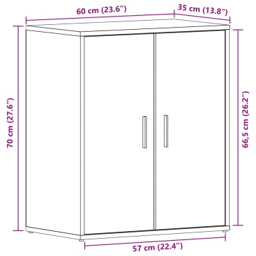 vidaXL Ντουλάπα για Παπούτσια σε Μαύρο Δρυς 60x35x70cm από Επεξεργασμένο Ξύλο