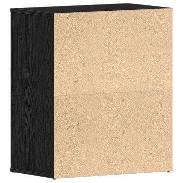 vidaXL Ντουλάπι Παπουτσιών Μαύρο Δρυς 60x35x70cm Επεξεργασμένο Ξύλο