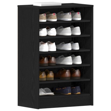 vidaXL Ντουλάπα Παπουτσιών Μαύρο Δρύς 60x35x92cm Επεξεργασμένο Ξύλο