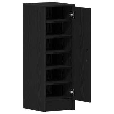 vidaXL Μαύρη Ντουλάπα Για Παπούτσια από Δρυς 32x35x92 cm Με Επεξεργασμένο Ξύλο