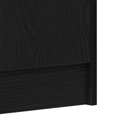 vidaXL Μαύρη Ντουλάπα Για Παπούτσια από Δρυς 32x35x92 cm Με Επεξεργασμένο Ξύλο