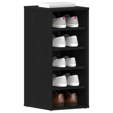vidaXL Ντουλάπα Παπουτσιών Μαύρη Δρυς 32x35x70cm Επεξεργασμένο Ξύλο