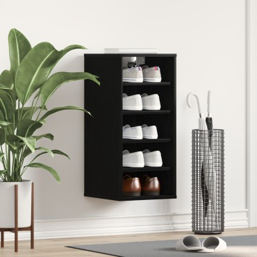 vidaXL Ντουλάπα Παπουτσιών Μαύρη Δρυς 32x35x70cm Επεξεργασμένο Ξύλο