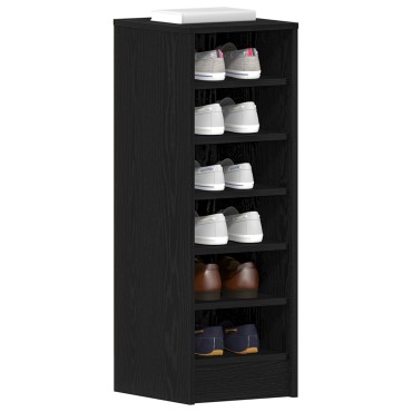 vidaXL Παπουτσοθήκη Μαύρη Δρυς 31,5x35x90cm Κατασκευασμένη από Ξύλο