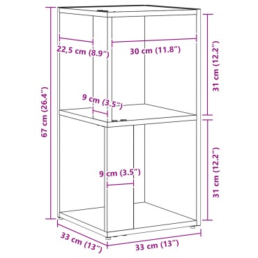 vidaXL Γωνιακό Ντουλάπι Μαύρη Δρυς 33x33x67cm Επεξεργασμένο Ξύλο