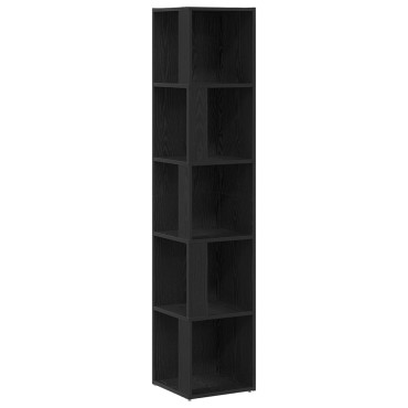 vidaXL Γωνιακή Ντουλάπα Μαύρη Δρυ 33x33x164,5cm Ξύλο Επεξεργασμένο