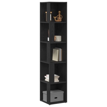 vidaXL Γωνιακή Ντουλάπα Μαύρη Δρυ 33x33x164,5cm Ξύλο Επεξεργασμένο