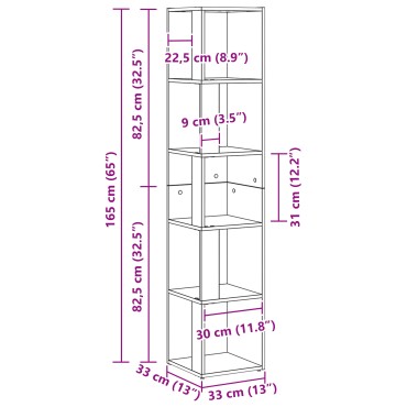 vidaXL Γωνιακή Ντουλάπα Μαύρη Δρυ 33x33x164,5cm Ξύλο Επεξεργασμένο