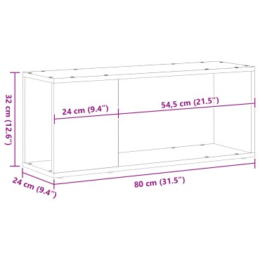 vidaXL Ντουλάπι Τηλεόρασης Λευκό 80x24x32cm Ξύλο Επεξεργασμένο