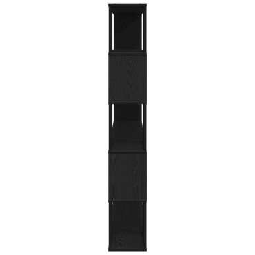 VidaXL Μαύρο Ράφι Βιβλίων από Δρυ 100x24x155cm Από Επεξεργασμένο Ξύλο