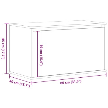 vidaXL Παγκάκι Εισόδου Μαύρο Δρυς 80x40x45cm Ξύλο Επεξεργασμένο 1 τεμ.