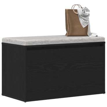 vidaXL Παγκάκι Εισόδου Μαύρο Δρυς 80x40x45cm Ξύλο Επεξεργασμένο 1 τεμ.