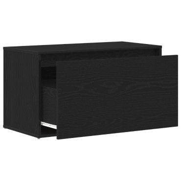 vidaXL Παγκάκι Εισόδου Μαύρο Δρυς 80x40x45cm Ξύλο Επεξεργασμένο 1 τεμ.