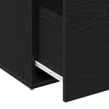 vidaXL Παγκάκι Εισόδου Μαύρο Δρυς 80x40x45cm Ξύλο Επεξεργασμένο 1 τεμ.