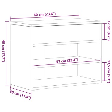vidaXL Παγκάκι Χαλού Μαύρο Οξιά 60x30x45cm Επεξεργασμένο Ξύλο