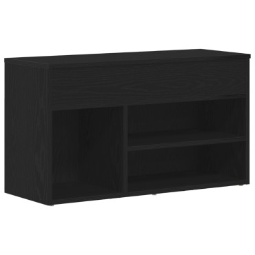 vidaXL Παγκάκι Μαύρο Δρύς 60x30x45cm Φτιαγμένο από Μηχανικά Ξύλα