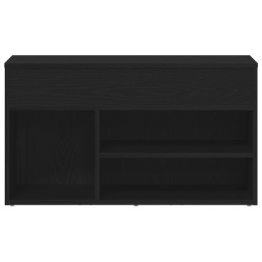 vidaXL Παγκάκι Μαύρο Δρύς 60x30x45cm Φτιαγμένο από Μηχανικά Ξύλα
