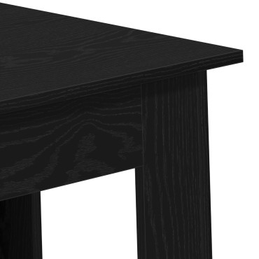 vidaXL Τραπέζι μπαρ με ράφι - Μαύρη βελανιδιά, 102x50x103.5 cm Κατασκευασμένο από μηχανικά ξύλα 1 τεμ.