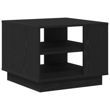vidaXL Μαύρο Οξιά Καφέ Τραπέζι 55x55x42cm Κατασκευασμένο από Επεξεργασμένο Ξύλο