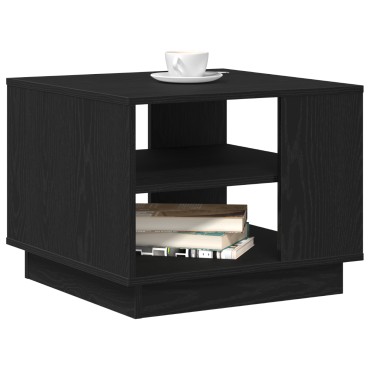 vidaXL Μαύρο Οξιά Καφέ Τραπέζι 55x55x42cm Κατασκευασμένο από Επεξεργασμένο Ξύλο