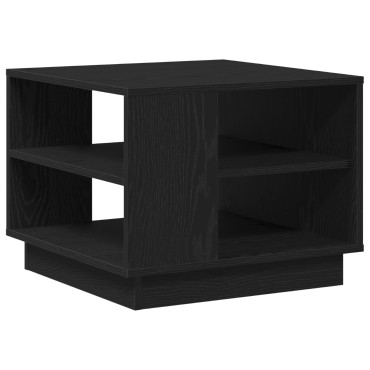 vidaXL Μαύρο Οξιά Καφέ Τραπέζι 55x55x42cm Κατασκευασμένο από Επεξεργασμένο Ξύλο