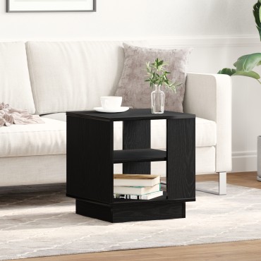 vidaXL Τραπέζι σαλονιού Μαύρο Δρυς 40x40x43cm Επεξεργασμένο Ξύλο 1 τεμ.