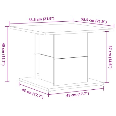 vidaXL Τραπεζάκι Σαλονιού Μαύρη Δρυς 55.5x55.5x40cm Επεξεργασμένο Ξύλο 1 τεμ.