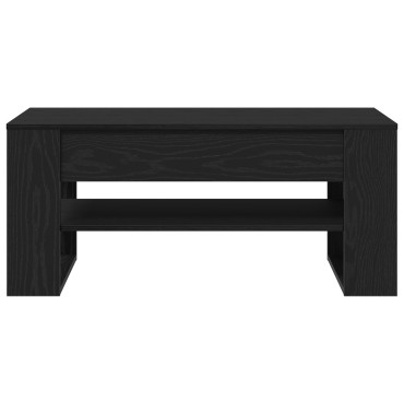vidaXL Μαύρο Τραπεζάκι Σαλονιού από Δρυ 102x55x45cm από επεξεργασμένο ξύλο 1 τεμ.