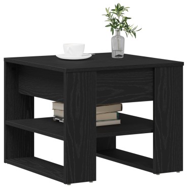 vidaXL Μαύρο Τραπέζι του Καφέ 55.5x55x45cm Φτιαγμένο από Επεξεργασμένο Ξύλο
